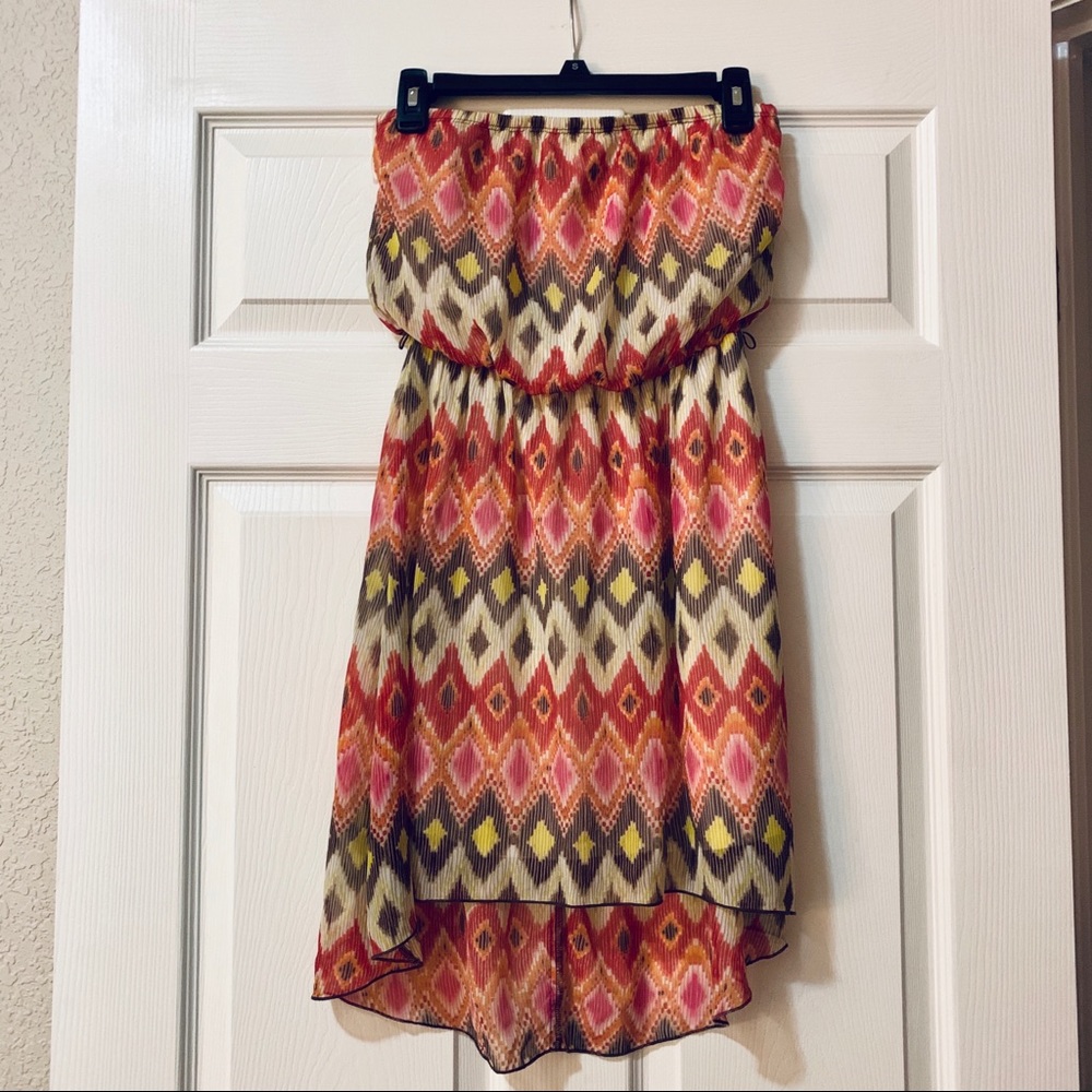 High-Low Tribal Print Dress